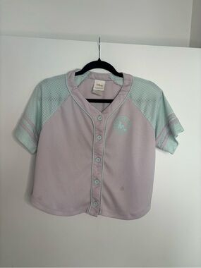 Her Universe Lavender and Mint the little mermaid Button-Front Baseball Shirt